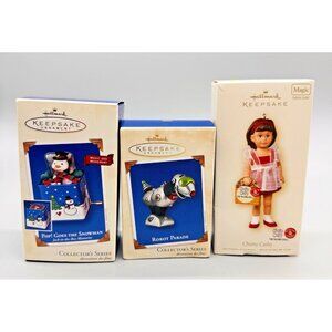Hallmark Keepsake Ornament Chatty Cathy Pop Goes the Snowman Robot Dog Lot of 3